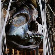 bidayuh village - old headhunter trophies