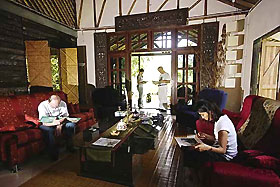 the library at the farmhouse