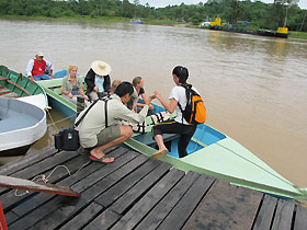 onto the boat to the planting site